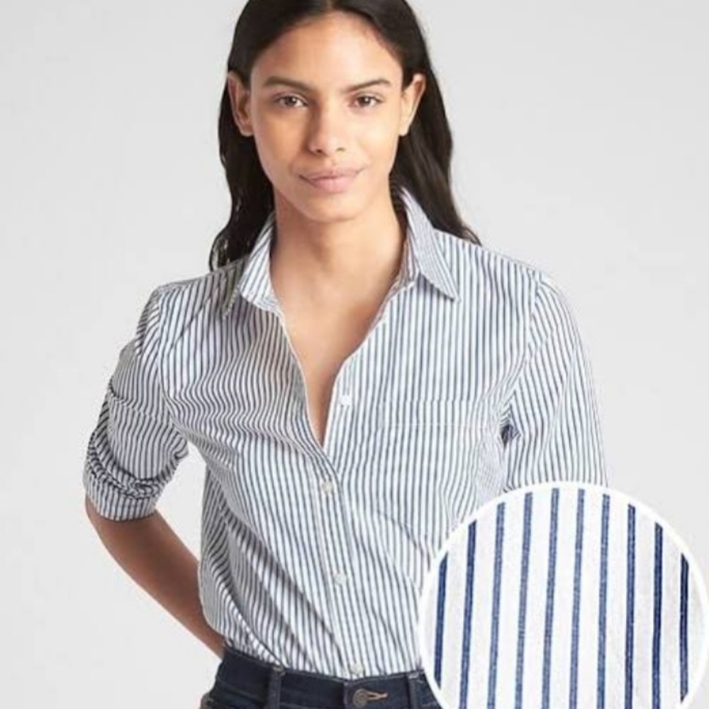 Striped button blouse